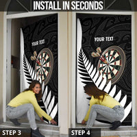 Personalised New Zealand Darts Door Cover Silver Fern Aotearoa Maori Pattern - Polynesian Pride