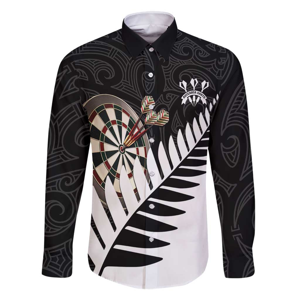 Personalised New Zealand Darts Family Matching Summer Maxi Dress and Hawaiian Shirt Silver Fern Aotearoa Maori Pattern - Polynesian Pride
