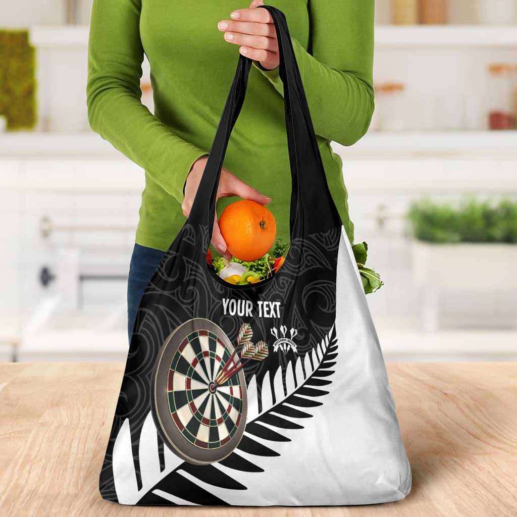Personalised New Zealand Darts Grocery Bag Silver Fern Aotearoa Maori Pattern LT14 - Polynesian Pride