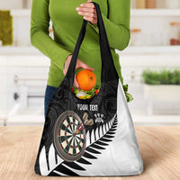 Personalised New Zealand Darts Grocery Bag Silver Fern Aotearoa Maori Pattern LT14 - Polynesian Pride