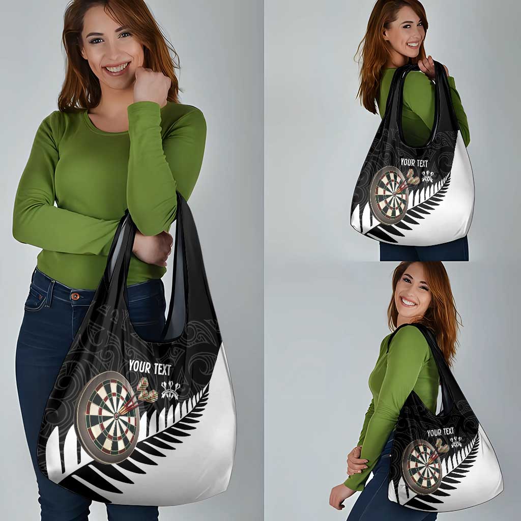 Personalised New Zealand Darts Grocery Bag Silver Fern Aotearoa Maori Pattern LT14 - Polynesian Pride