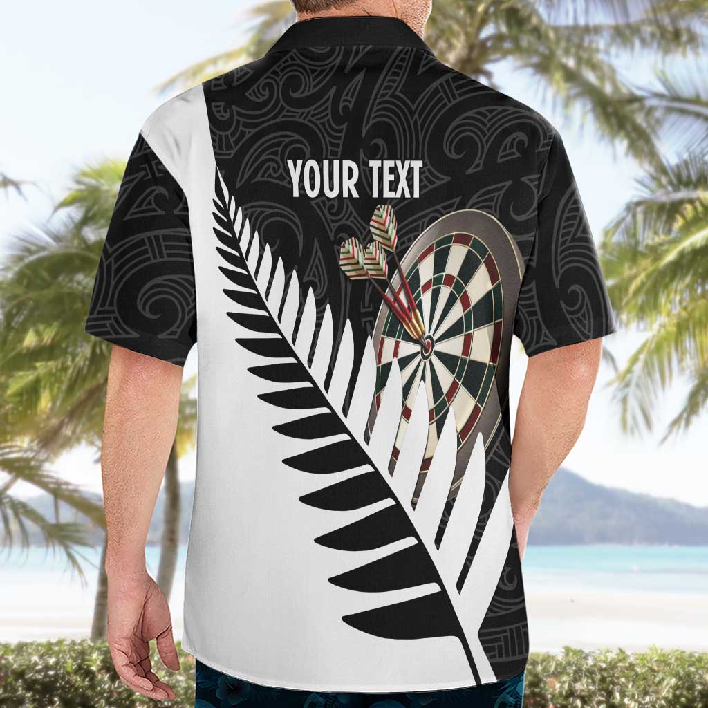Personalised New Zealand Darts Hawaiian Shirt Silver Fern Aotearoa Maori Pattern - Polynesian Pride
