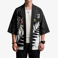 Personalised New Zealand Darts Kimono Silver Fern Aotearoa Maori Pattern - Polynesian Pride