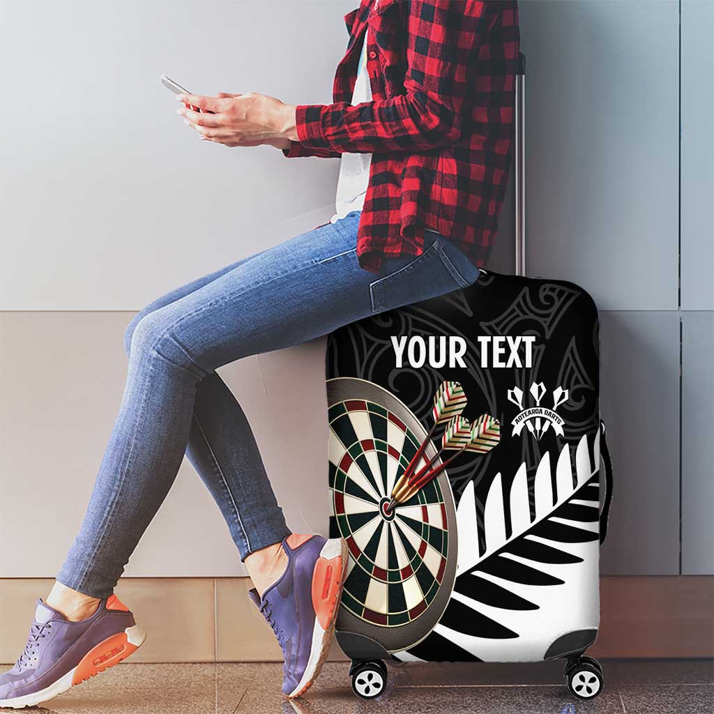 Personalised New Zealand Darts Luggage Cover Silver Fern Aotearoa Maori Pattern - Polynesian Pride