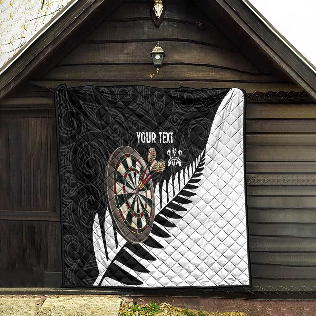 Personalised New Zealand Darts Quilt Silver Fern Aotearoa Maori Pattern - Polynesian Pride