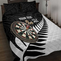 Personalised New Zealand Darts Quilt Bed Set Silver Fern Aotearoa Maori Pattern - Polynesian Pride