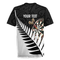 Personalised New Zealand Darts Rugby Jersey Silver Fern Aotearoa Maori Pattern - Polynesian Pride