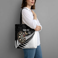 Personalised New Zealand Darts Tote Bag Silver Fern Aotearoa Maori Pattern - Polynesian Pride