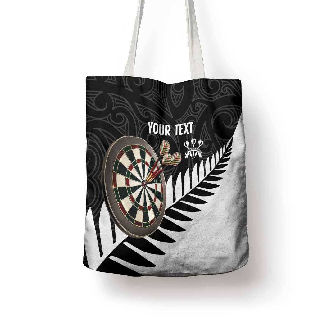 Personalised New Zealand Darts Tote Bag Silver Fern Aotearoa Maori Pattern - Polynesian Pride