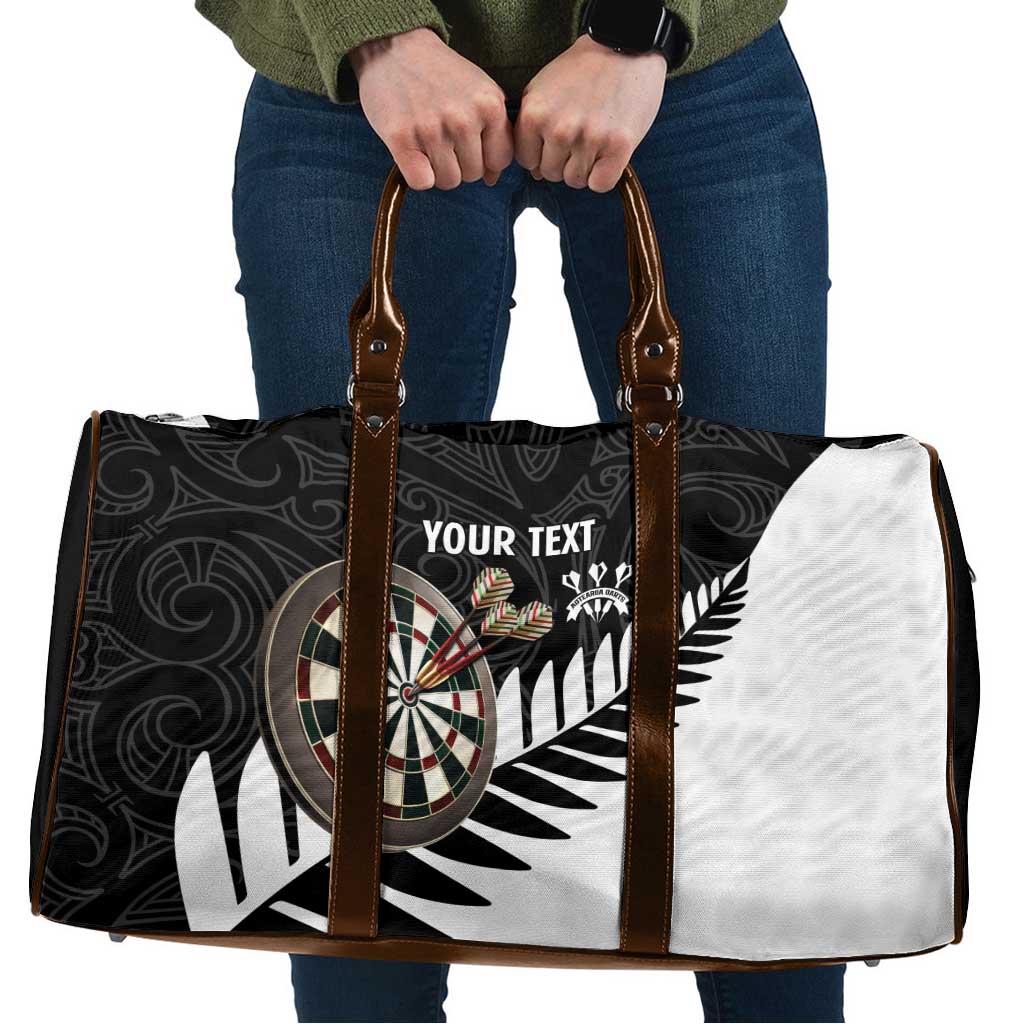 Personalised New Zealand Darts Travel Bag Silver Fern Aotearoa Maori Pattern - Polynesian Pride