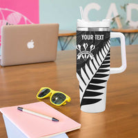 Personalised New Zealand Darts Tumbler With Handle Silver Fern Aotearoa Maori Pattern - Polynesian Pride