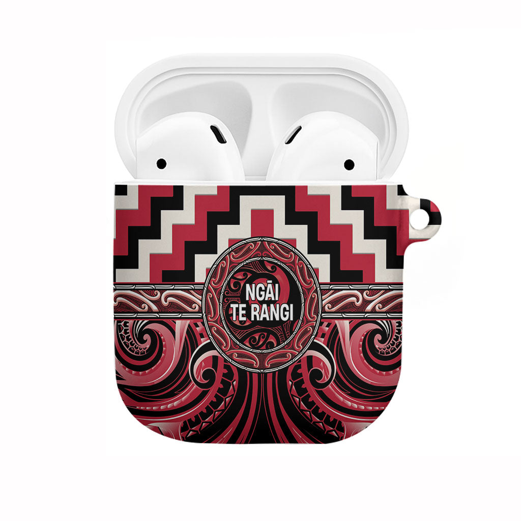 Aotearoa Ngai Te Rangi AirPods Case Maori Iwi Poutama Puhoro Tattoo LT14 Red - Polynesian Pride