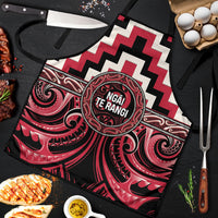 Aotearoa Ngai Te Rangi Apron Maori Iwi Poutama Puhoro Tattoo LT14 Red - Polynesian Pride