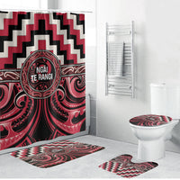 Aotearoa Ngai Te Rangi Bathroom Set Maori Iwi Poutama Puhoro Tattoo LT14 Bathroom Set (4 pcs) Red - Polynesian Pride