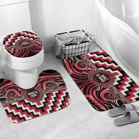 Aotearoa Ngai Te Rangi Bathroom Set Maori Iwi Poutama Puhoro Tattoo LT14 Mat Set Only (3 pcs) One Size Red - Polynesian Pride