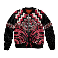 Aotearoa Ngai Te Rangi Personalised Bomber Jacket Maori Iwi Poutama Puhoro Tattoo LT14 Unisex Red - Polynesian Pride