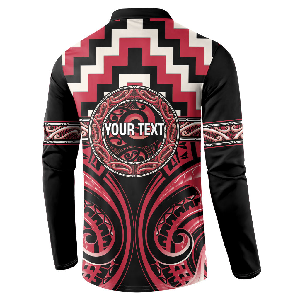 Aotearoa Ngai Te Rangi Personalised Button Sweatshirt Maori Iwi Poutama Puhoro Tattoo LT14 - Polynesian Pride