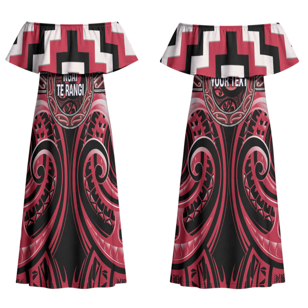 Aotearoa Ngai Te Rangi Personalised Couples Matching Off Shoulder Maxi Dress and Hawaiian Shirt Maori Iwi Poutama Puhoro Tattoo LT14 - Polynesian Pride