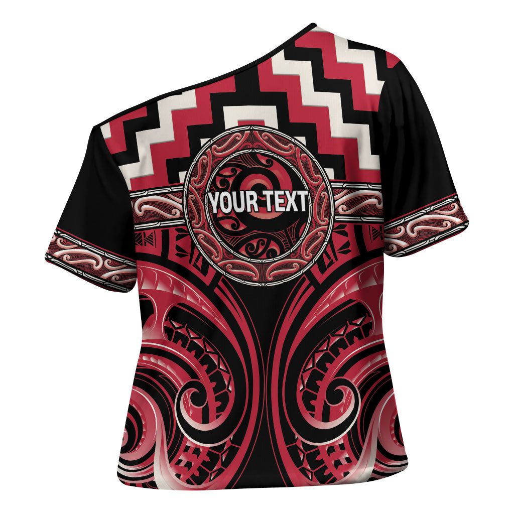 Aotearoa Ngai Te Rangi Personalised Cross Shoulder Shirt Maori Iwi Poutama Puhoro Tattoo LT14 - Polynesian Pride
