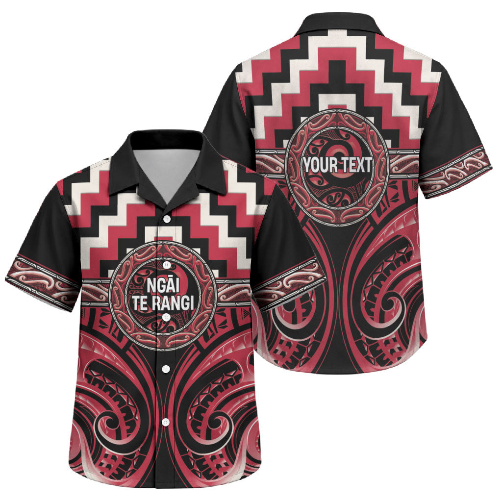 Aotearoa Ngai Te Rangi Personalised Family Matching Short Sleeve Bodycon Dress and Hawaiian Shirt Maori Iwi Poutama Puhoro Tattoo LT14 Son's Shirt Red - Polynesian Pride