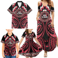 Aotearoa Ngai Te Rangi Personalised Family Matching Summer Maxi Dress and Hawaiian Shirt Maori Iwi Poutama Puhoro Tattoo LT14 - Polynesian Pride