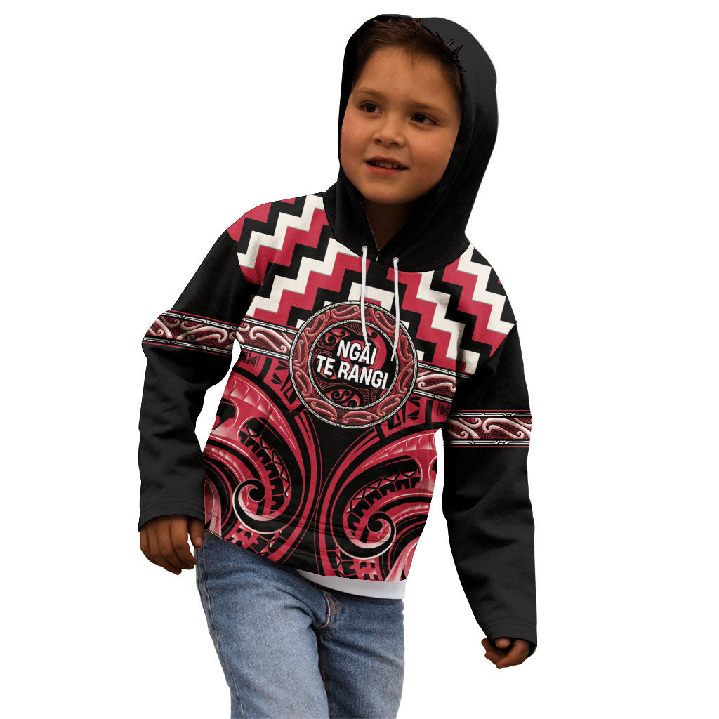 Aotearoa Ngai Te Rangi Personalised Kid Hoodie Maori Iwi Poutama Puhoro Tattoo LT14 - Polynesian Pride