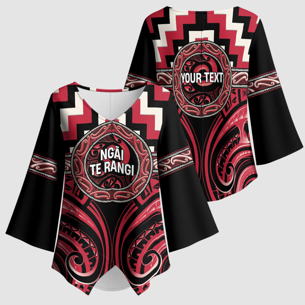 Aotearoa Ngai Te Rangi Personalised Kimono Sleeve Blouse Maori Iwi Poutama Puhoro Tattoo LT14 - Polynesian Pride