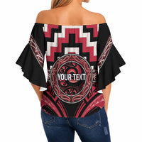 Aotearoa Ngai Te Rangi Personalised Off Shoulder Wrap Waist Top Maori Iwi Poutama Puhoro Tattoo LT14 - Polynesian Pride