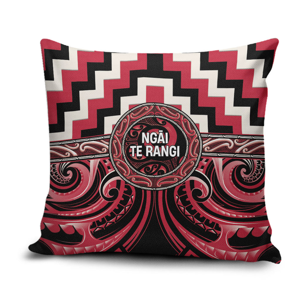 Aotearoa Ngai Te Rangi Pillow Cover Maori Iwi Poutama Puhoro Tattoo LT14 Red - Polynesian Pride