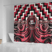 Aotearoa Ngai Te Rangi Shower Curtain Maori Iwi Poutama Puhoro Tattoo LT14 - Polynesian Pride