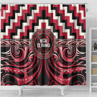 Aotearoa Ngai Te Rangi Shower Curtain Maori Iwi Poutama Puhoro Tattoo LT14 - Polynesian Pride