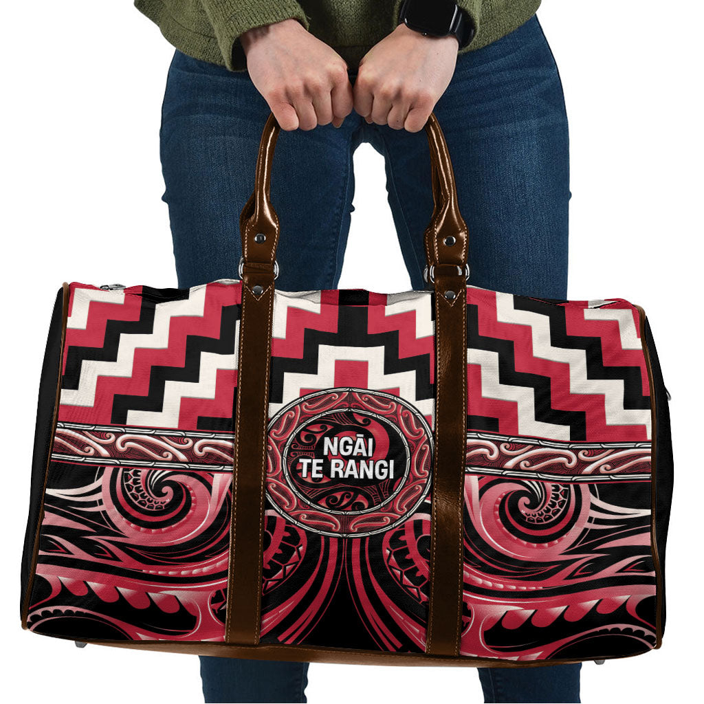 Aotearoa Ngai Te Rangi Travel Bag Maori Iwi Poutama Puhoro Tattoo LT14 Red - Polynesian Pride