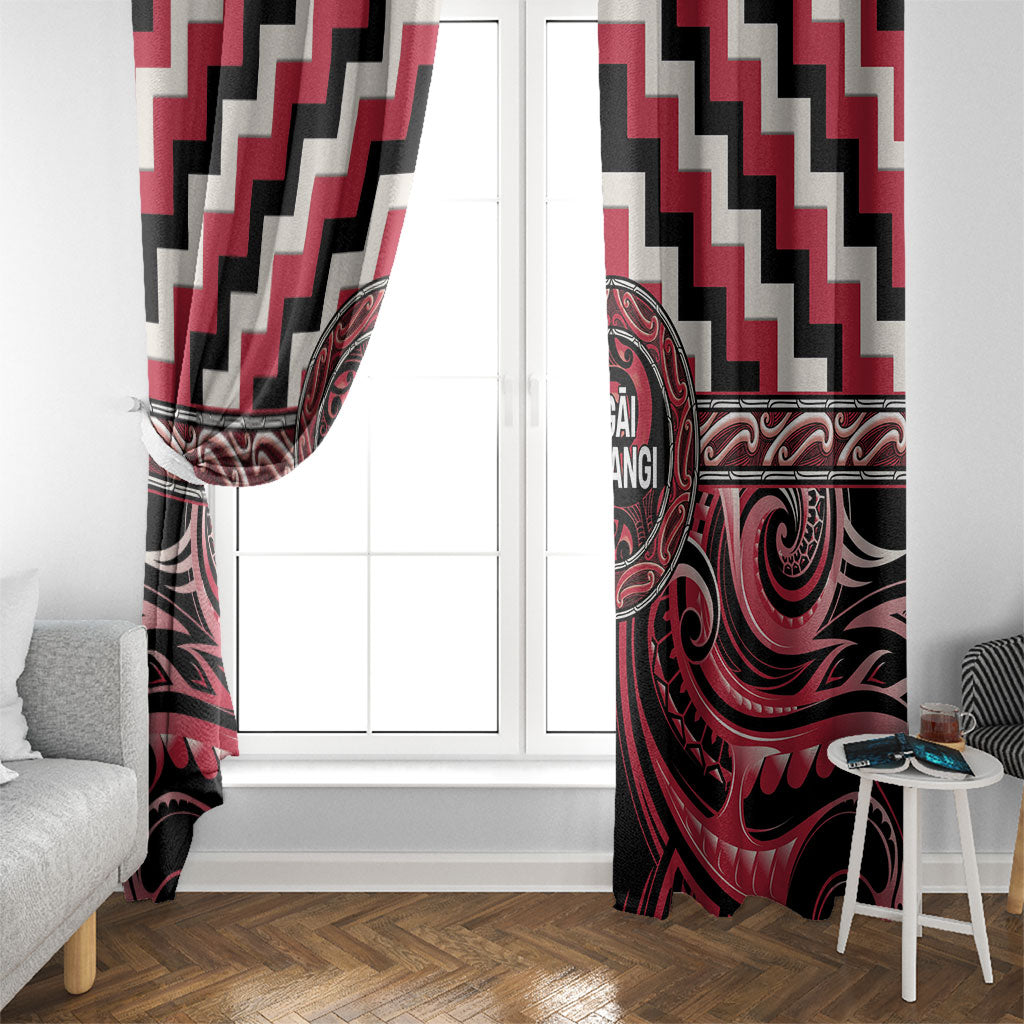 Aotearoa Ngai Te Rangi Window Curtain Maori Iwi Poutama Puhoro Tattoo LT14 - Polynesian Pride