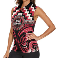 Aotearoa Ngai Te Rangi Personalised Women Sleeveless Polo Shirt Maori Iwi Poutama Puhoro Tattoo LT14 - Polynesian Pride
