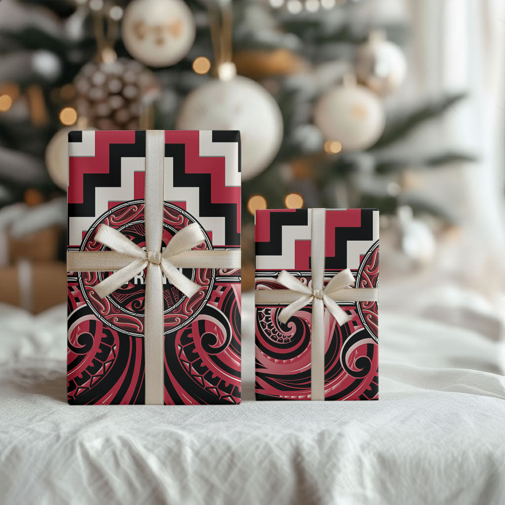 Aotearoa Ngai Te Rangi Wrapping Paper Maori Iwi Poutama Puhoro Tattoo LT14 - Polynesian Pride