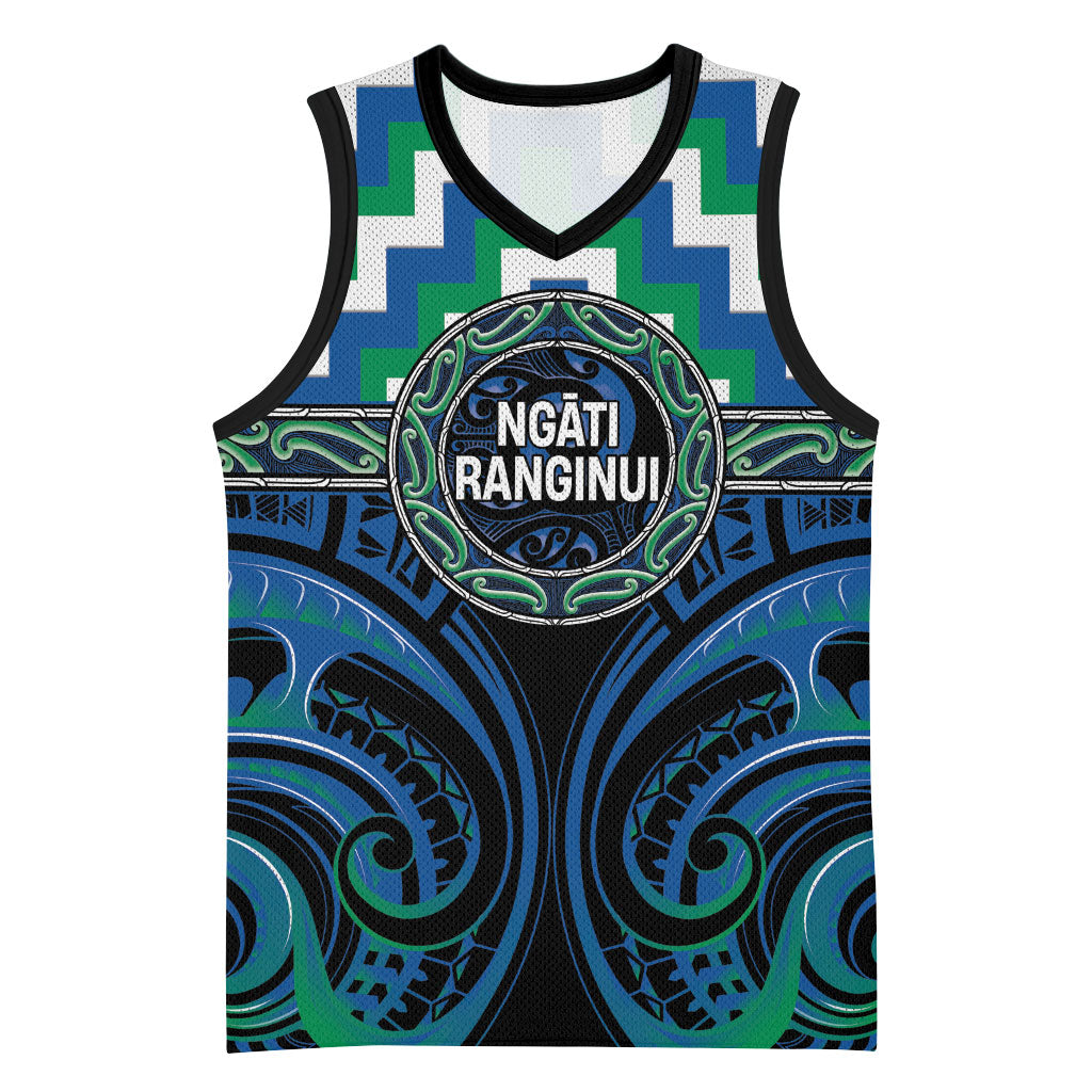 Aotearoa Ngati Ranginui Personalised Basketball Jersey Maori Iwi Poutama Puhoro Tattoo LT14 Unisex Green - Polynesian Pride
