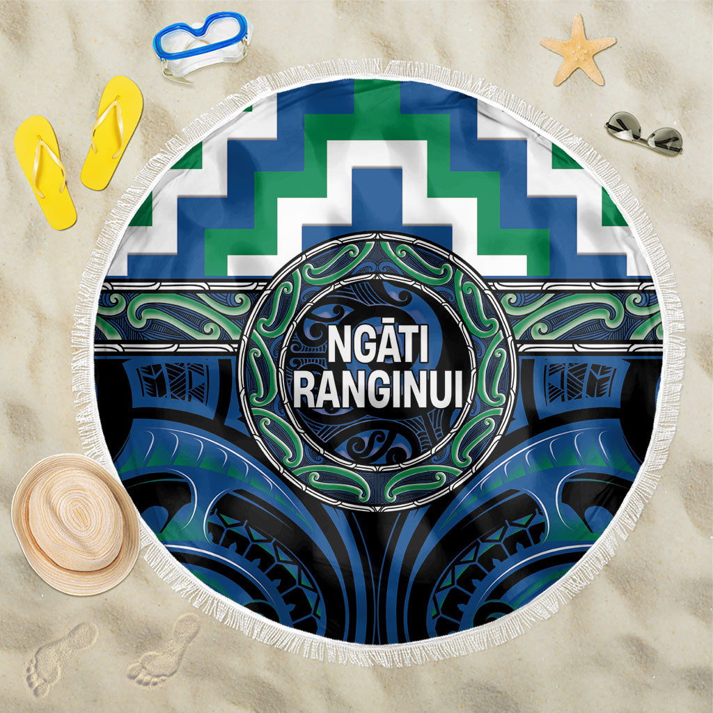 Aotearoa Ngati Ranginui Beach Blanket Maori Iwi Poutama Puhoro Tattoo LT14 One Size 150cm Green - Polynesian Pride