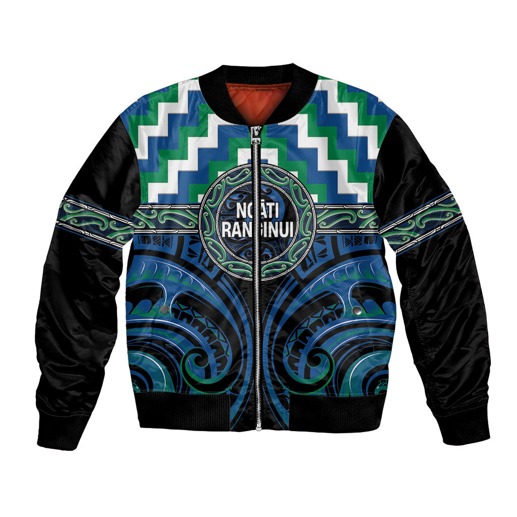 Aotearoa Ngati Ranginui Personalised Bomber Jacket Maori Iwi Poutama Puhoro Tattoo LT14 Unisex Green - Polynesian Pride