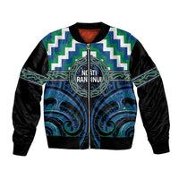 Aotearoa Ngati Ranginui Personalised Bomber Jacket Maori Iwi Poutama Puhoro Tattoo LT14 Unisex Green - Polynesian Pride