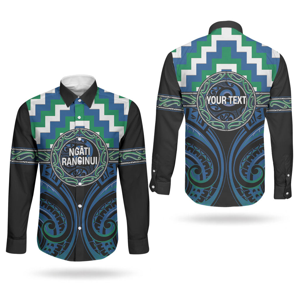 Aotearoa Ngati Ranginui Personalised Couples Matching Puletasi and Long Sleeve Button Shirt Maori Iwi Poutama Puhoro Tattoo LT14 - Polynesian Pride