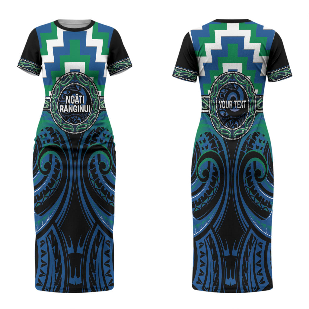 Aotearoa Ngati Ranginui Personalised Couples Matching Short Sleeve Bodycon Dress and Hawaiian Shirt Maori Iwi Poutama Puhoro Tattoo LT14 - Polynesian Pride