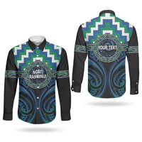Aotearoa Ngati Ranginui Personalised Couples Matching Tank Maxi Dress and Long Sleeve Button Shirt Maori Iwi Poutama Puhoro Tattoo LT14 - Polynesian Pride