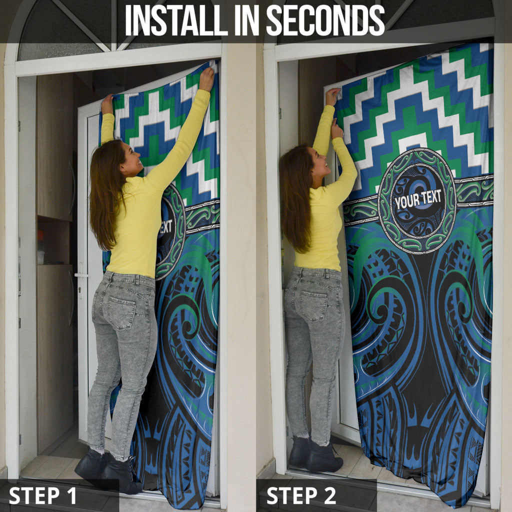 Aotearoa Ngati Ranginui Personalised Door Cover Maori Iwi Poutama Puhoro Tattoo LT14 - Polynesian Pride