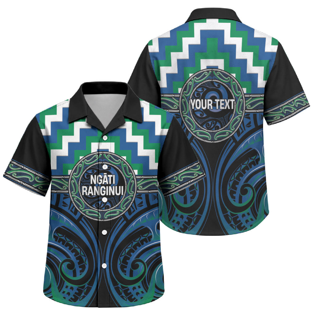 Aotearoa Ngati Ranginui Personalised Family Matching Summer Maxi Dress and Hawaiian Shirt Maori Iwi Poutama Puhoro Tattoo LT14 Son's Shirt Green - Polynesian Pride