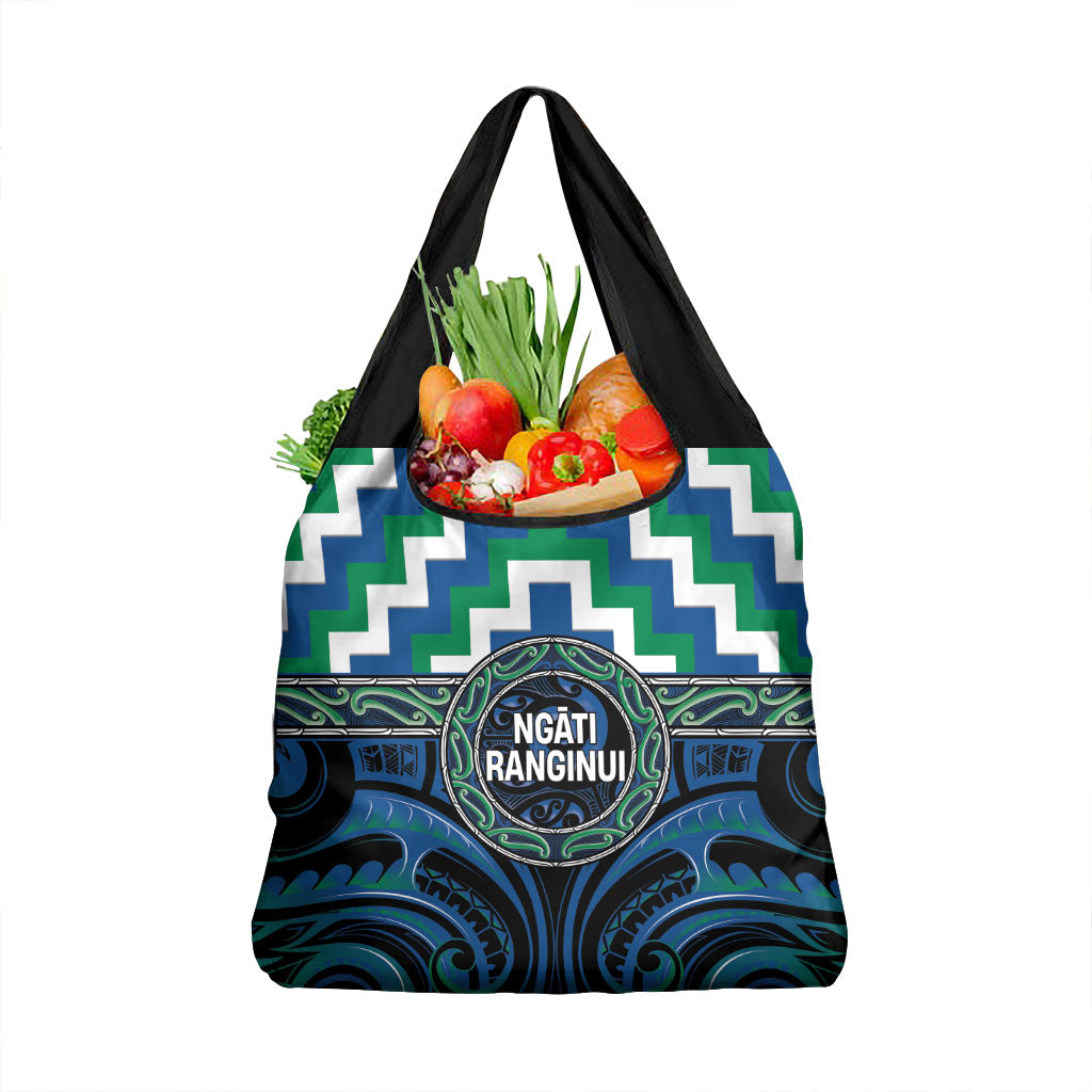 Aotearoa Ngati Ranginui Grocery Bag Maori Iwi Poutama Puhoro Tattoo LT14 1-pack One Size Green - Polynesian Pride