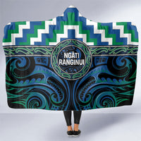 Aotearoa Ngati Ranginui Hooded Blanket Maori Iwi Poutama Puhoro Tattoo LT14 One Size Green - Polynesian Pride