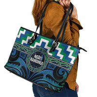 Aotearoa Ngati Ranginui Leather Tote Bag Maori Iwi Poutama Puhoro Tattoo LT14 - Polynesian Pride