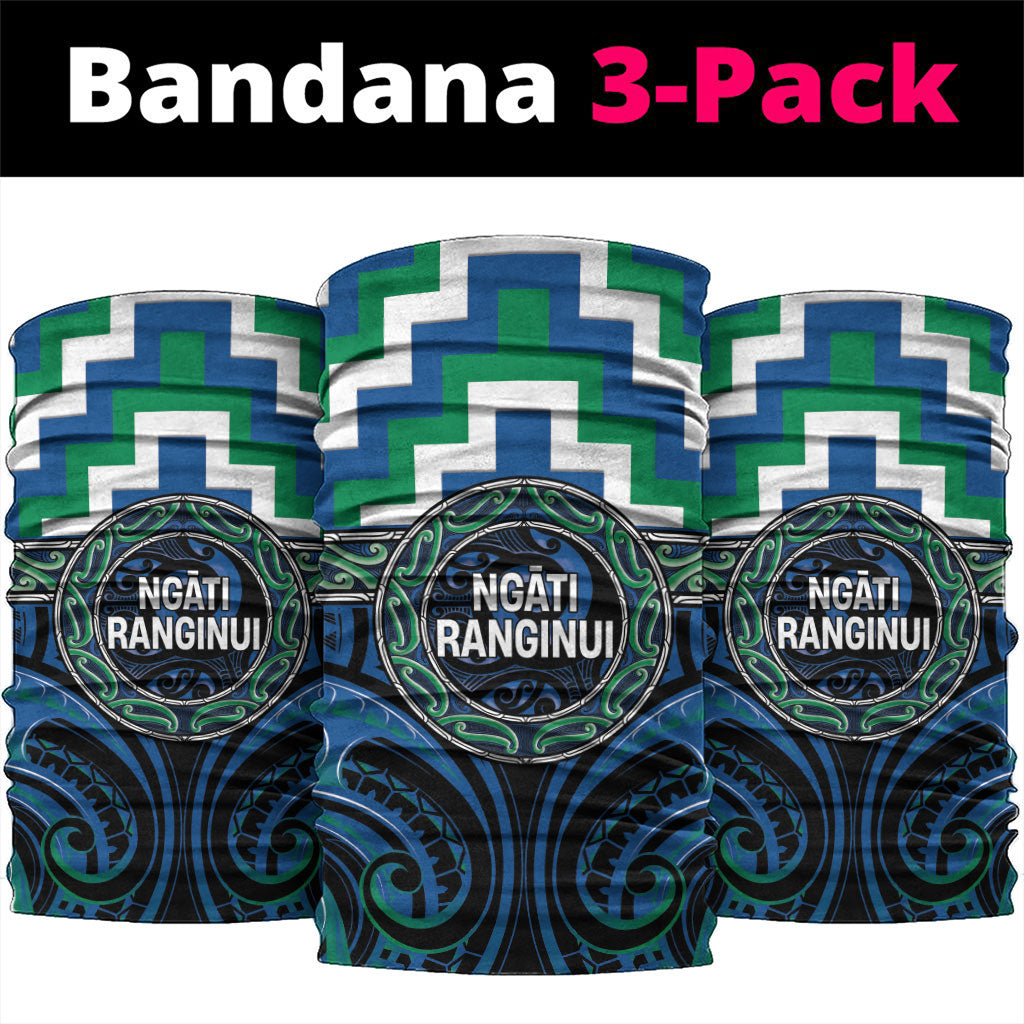 Aotearoa Ngati Ranginui Neck Gaiter Maori Iwi Poutama Puhoro Tattoo LT14 package One Size: 25*50cm Green - Polynesian Pride