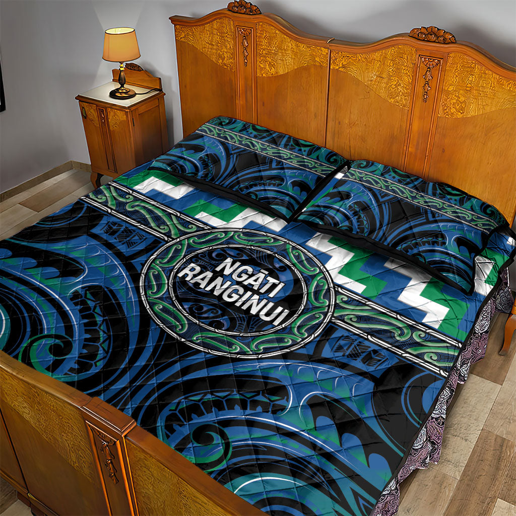Aotearoa Ngati Ranginui Quilt Bed Set Maori Iwi Poutama Puhoro Tattoo LT14 - Polynesian Pride