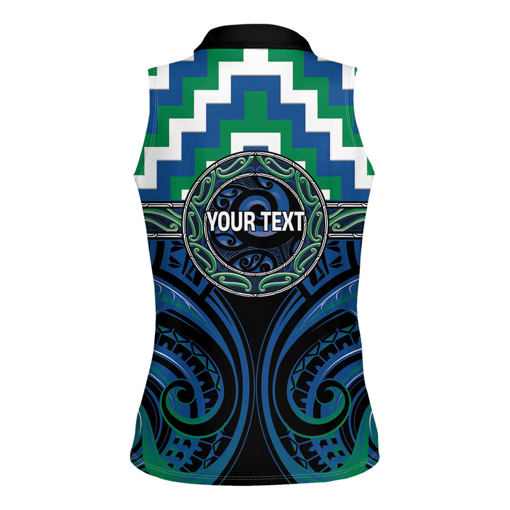Aotearoa Ngati Ranginui Personalised Women Sleeveless Polo Shirt Maori Iwi Poutama Puhoro Tattoo LT14 - Polynesian Pride
